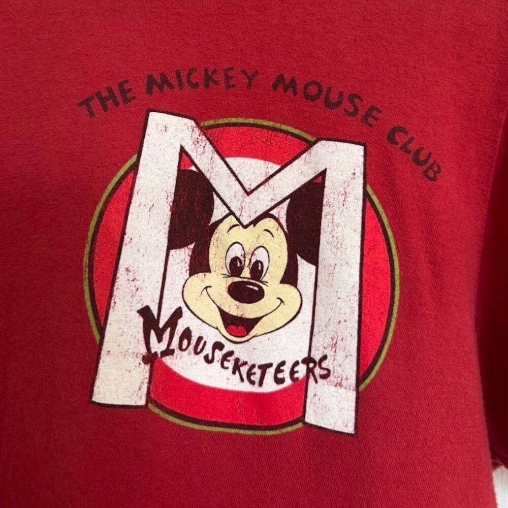 Mickey Mouse Mouseketeers Red T Shirt Medium Hanes